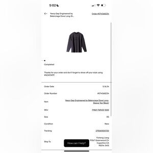 Yeezy Gap Engineered by Balenciaga Dove Long Sleeve Tee Black
Bought on GOAT pic